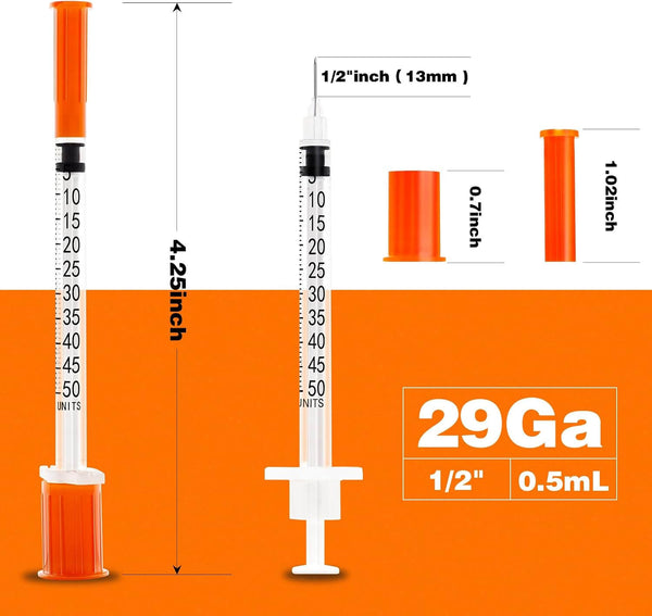 0.5cc Syringe 31G 1/4" 6mm，0.5ml Disposable Syringes