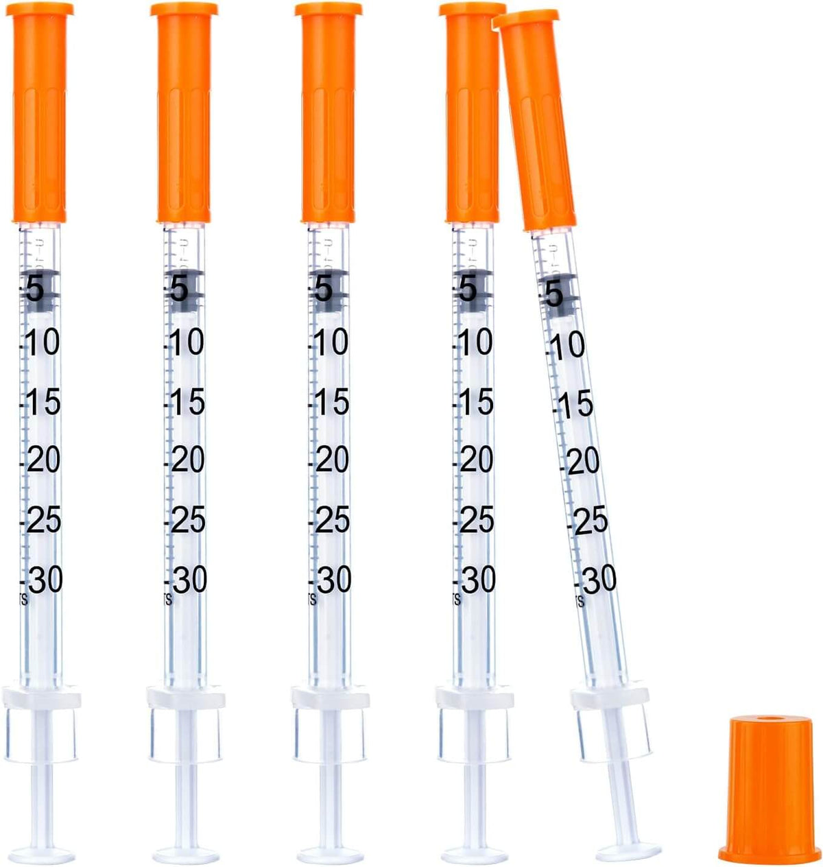 31G-1/4"(6mm) 0.3cc/mL Jeringa Lab Syringes，Individually Wrapped