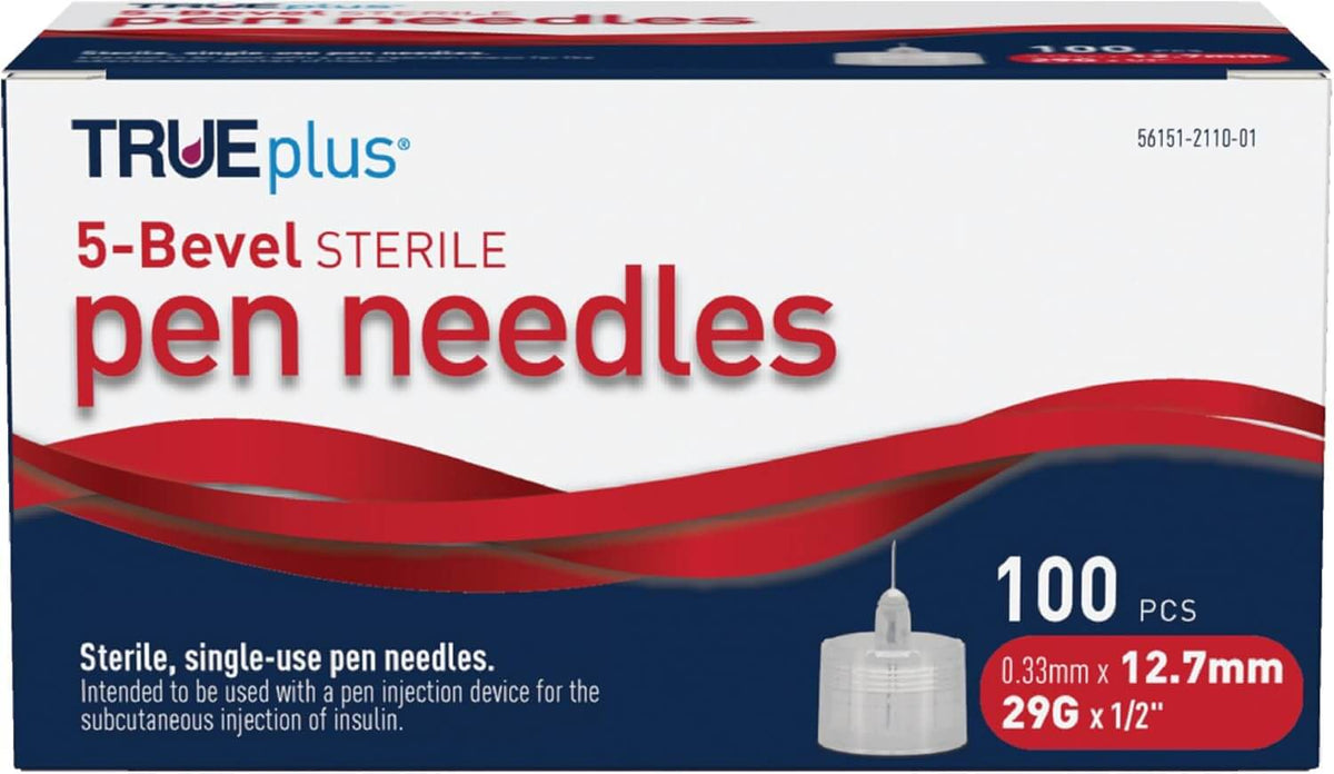 5-Bevel Sterile Pen Needles，29G x 12.7mm (1/2 Inch)，100 Count Main image