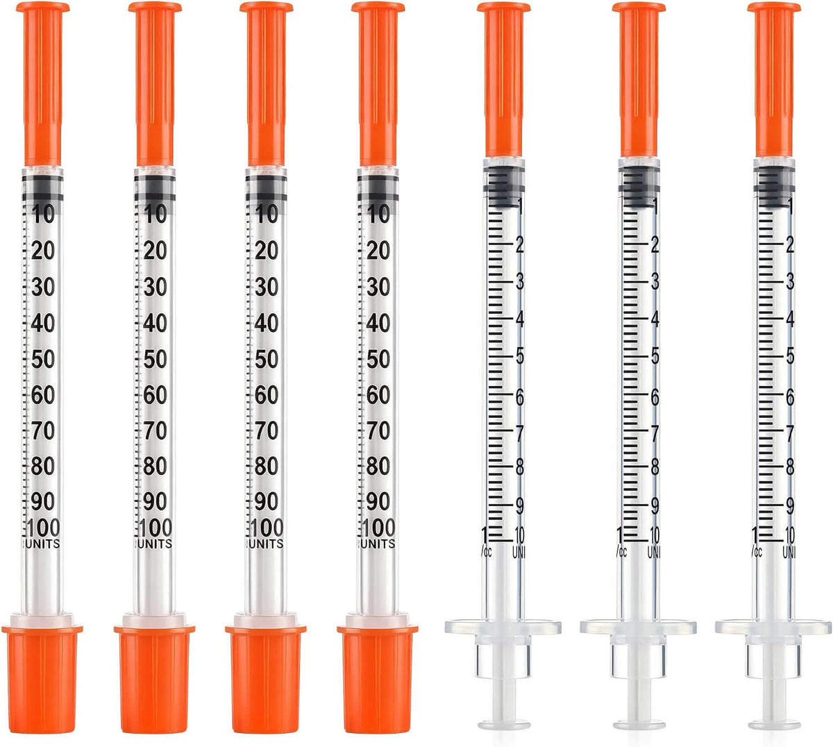 100Pack 1 ml Syringes， 29G x 1/2’’ (13mm)，Individually Wrapped Main image