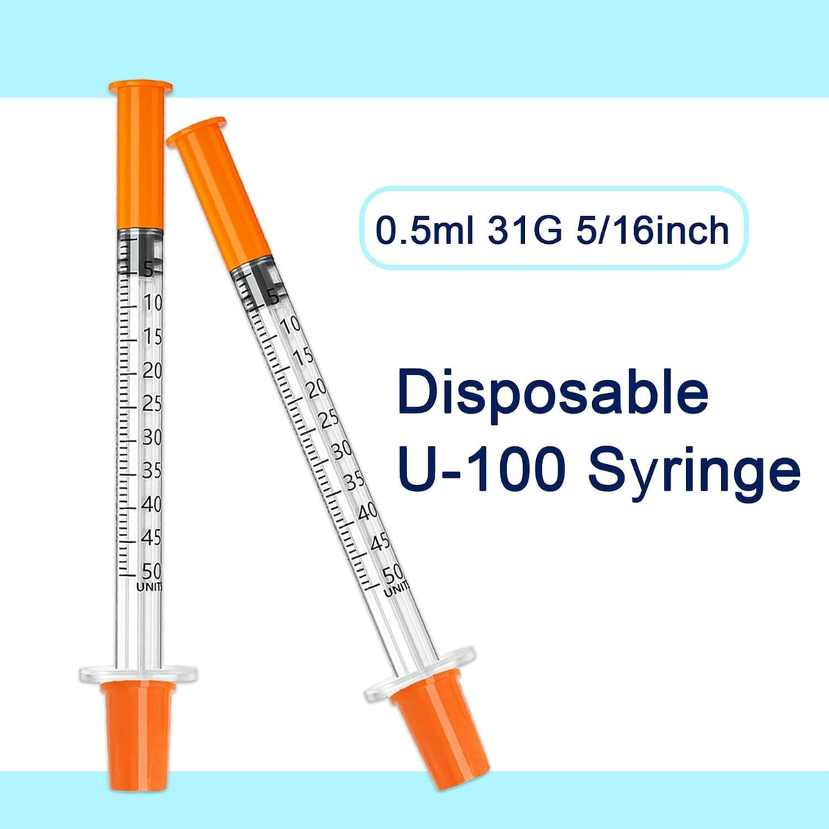 0.5cc Syringe 5/16" 8mm，0.5ml Disposable Syringes Individual Wrapped