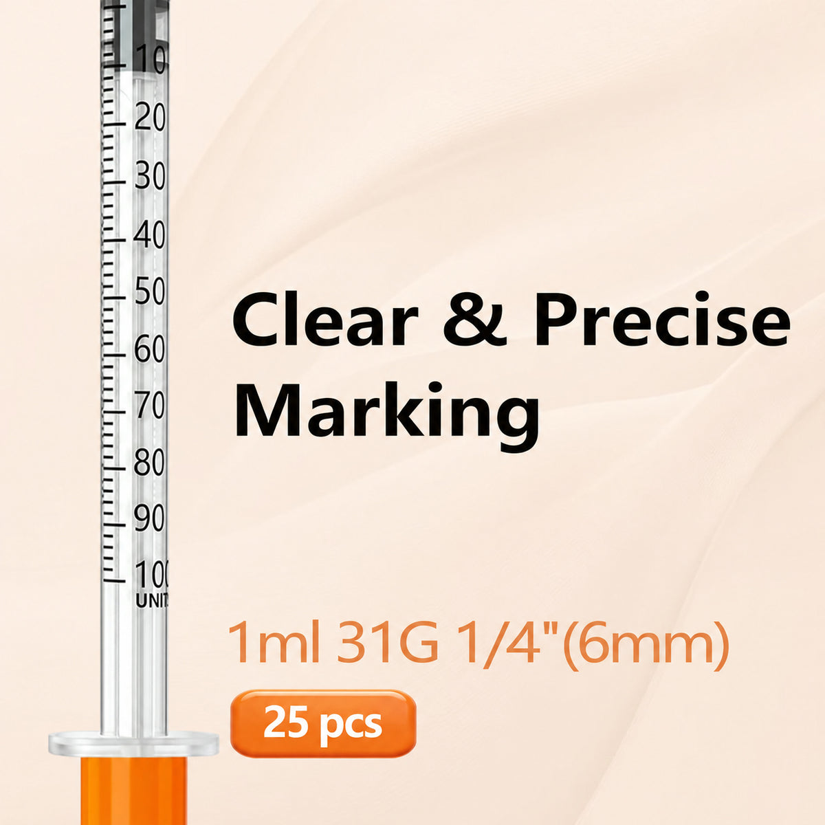 1ml/cc 31G 1/4 Zoll 6mm, Laborbedarf einzeln verpackt
