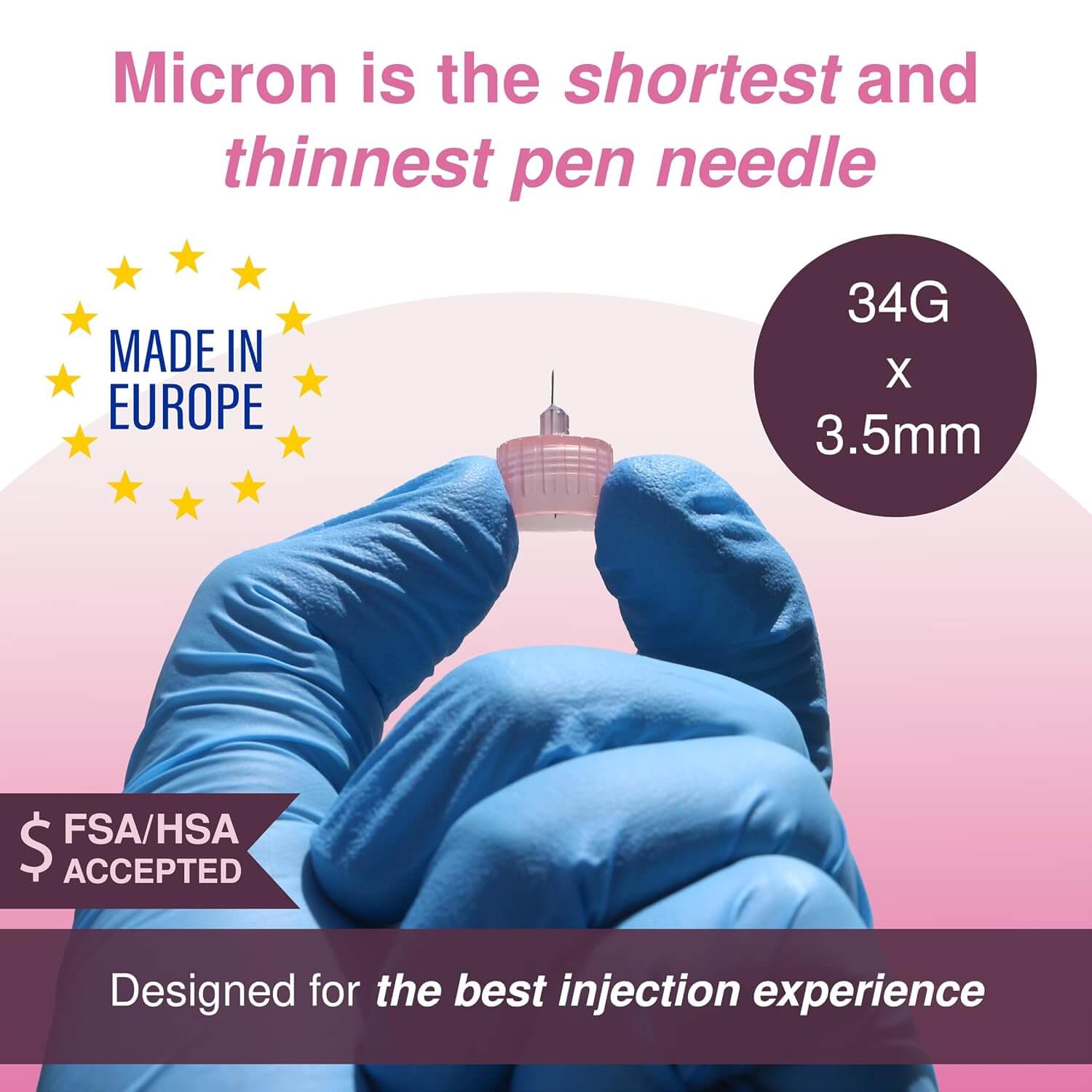 Micron Pen Needles, 34G x 3.5mm, 100 Ct Secondary image