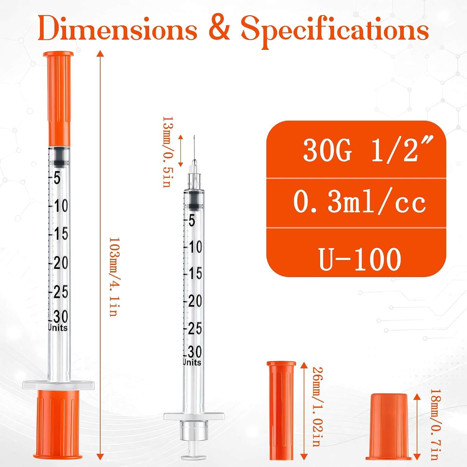100 Count 0.3ml Liquid Measuring Tool，30𝐆 x 1/2" (13mm) Secondary image