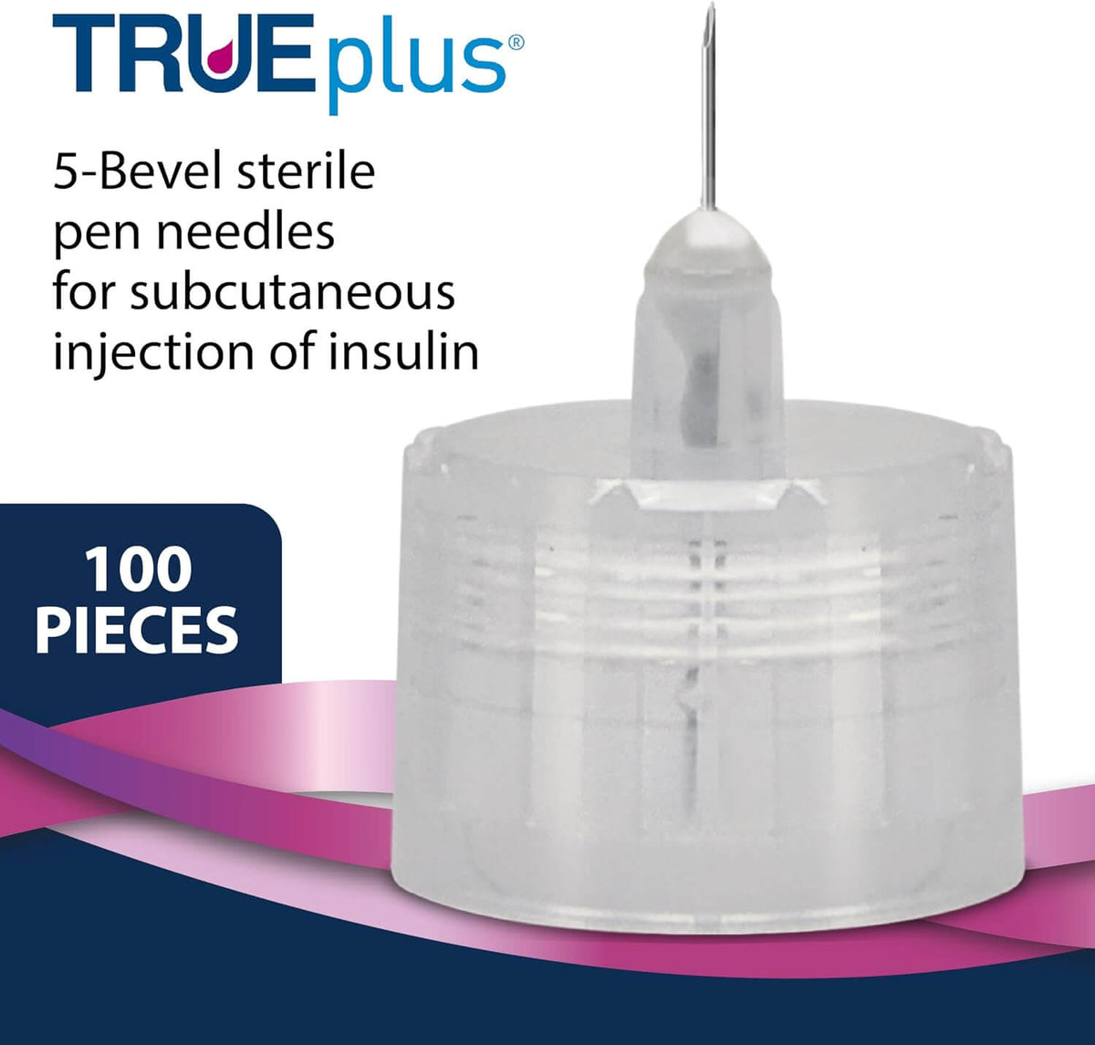 5-Bevel Sterile Pen Needles，29G x 12.7mm (1/2 Inch)，100 Count