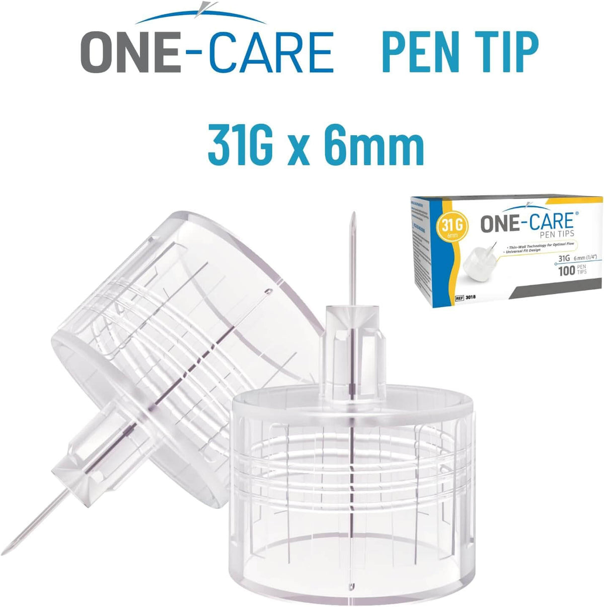 Pen Tips，31G x 6mm (1/4'')，Ultra-Fine，Twist-On Design，100/bx