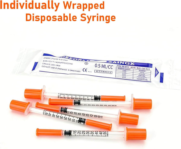 0.5ml Syringes，32G 0.5cc 1/4 Inch (6mm)