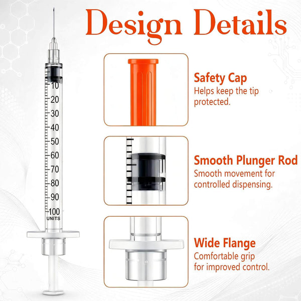 100 Count 1ml Liquid Measuring Accessory，31𝐆 x 5/16" (8mm)