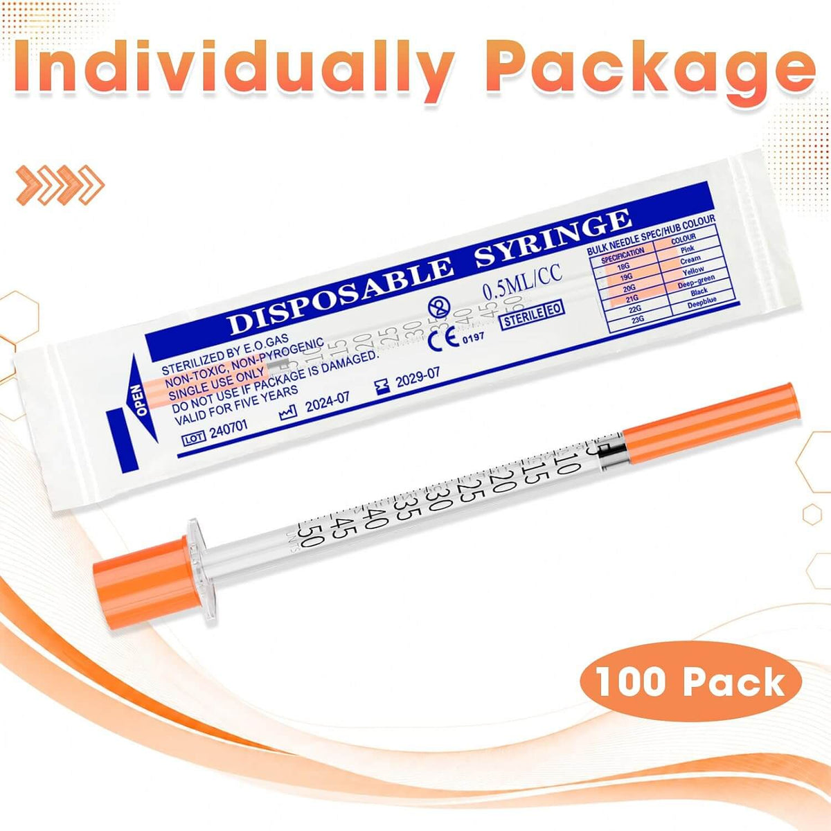 0.5cc Syringe 30G 1/2" 13mm， 0.5ml Lab Syringes
