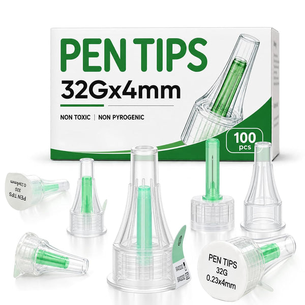 Insulin Pen Needles 32G 4mm - 100 Count，Universal Fit for All Pens