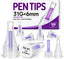Pen Tips，31G x 6mm (1/4'')，Ultra-Fine，Twist-On Design，100/bx